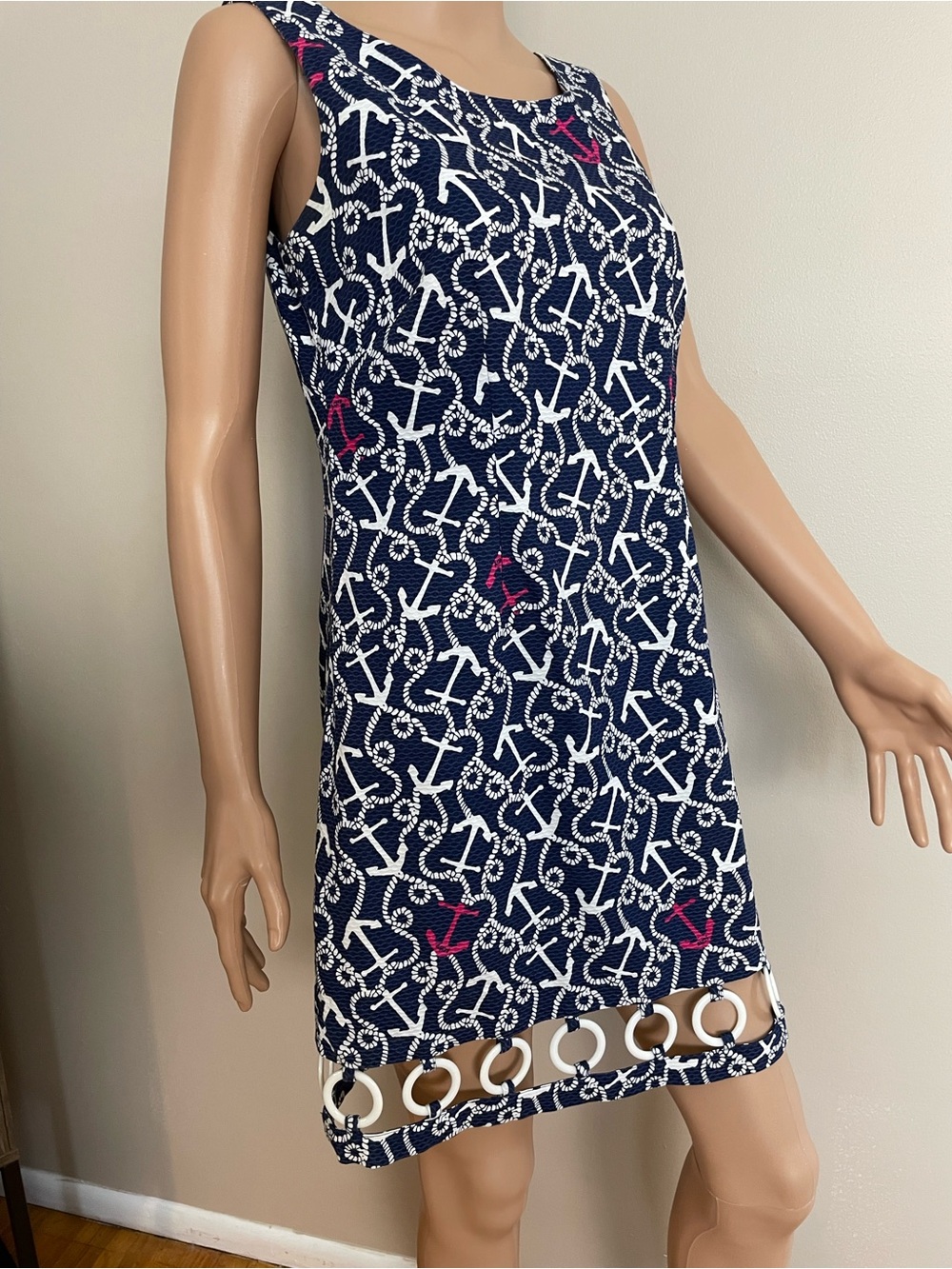 Women's LILLY PULITZER Navy & White CLYDE Nautical "AHOY THERE" Print Pattern  4